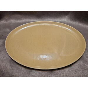 Vintage Speckled Yellow Oval Serving Tray Kiln Fired